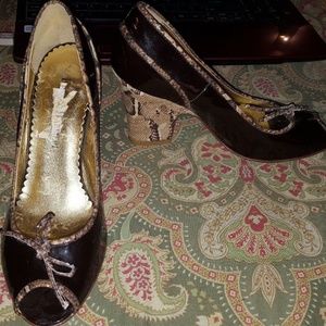 Franco Barbieri size 6.5 brown Italian heels pumps